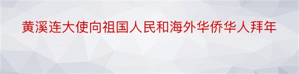 黄溪连大使向祖国人民和海外华侨华人拜年