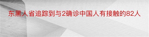 东黑人省追踪到与2确诊中国人有接触的82人