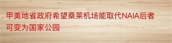 甲美地省政府希望桑莱机场能取代NAIA后者可变为国家公园