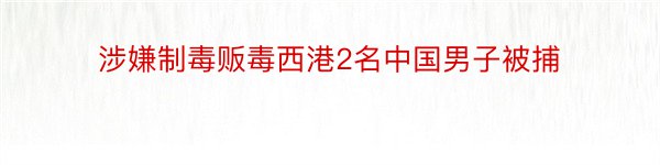 涉嫌制毒贩毒西港2名中国男子被捕