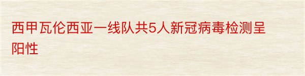 西甲瓦伦西亚一线队共5人新冠病毒检测呈阳性