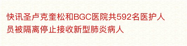 快讯圣卢克奎松和BGC医院共592名医护人员被隔离停止接收新型肺炎病人