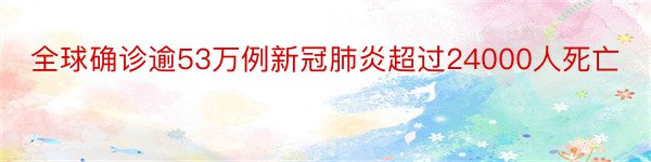 全球确诊逾53万例新冠肺炎超过24000人死亡