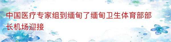 中国医疗专家组到缅甸了缅甸卫生体育部部长机场迎接