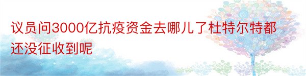 议员问3000亿抗疫资金去哪儿了杜特尔特都还没征收到呢