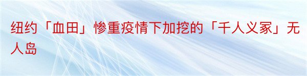 纽约「血田」惨重疫情下加挖的「千人义冢」无人岛