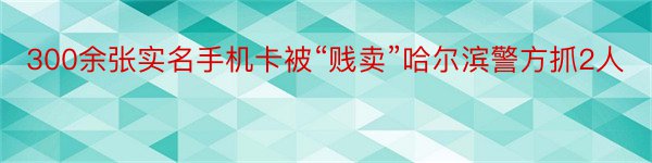 300余张实名手机卡被“贱卖”哈尔滨警方抓2人