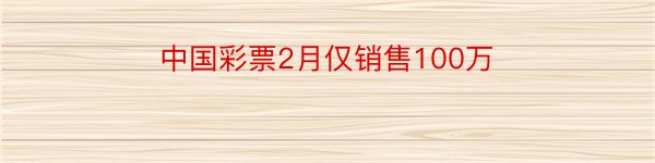 中国彩票2月仅销售100万