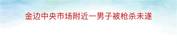 金边中央市场附近一男子被枪杀未遂