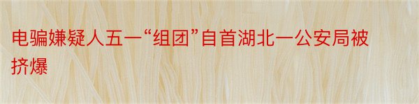 电骗嫌疑人五一“组团”自首湖北一公安局被挤爆