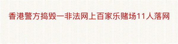 香港警方捣毁一非法网上百家乐赌场11人落网