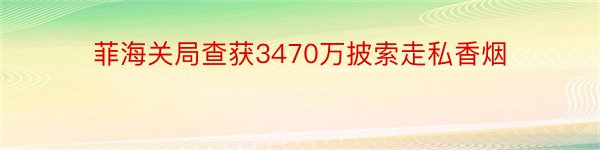 菲海关局查获3470万披索走私香烟