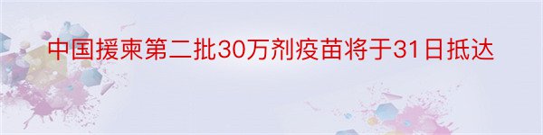 中国援柬第二批30万剂疫苗将于31日抵达