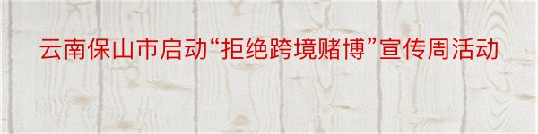 云南保山市启动“拒绝跨境赌博”宣传周活动