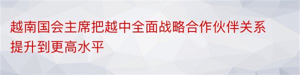 越南国会主席把越中全面战略合作伙伴关系提升到更高水平