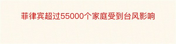 菲律宾超过55000个家庭受到台风影响