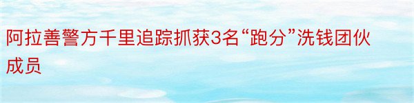 阿拉善警方千里追踪抓获3名“跑分”洗钱团伙成员